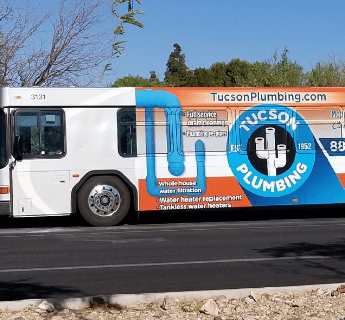 Tucson Plumbing city bus wrap campaign
